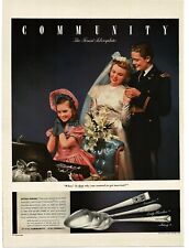1941 Community Silverware Flatware Bride Military Groom Vintage Print Ad picture
