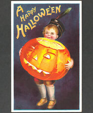 Clapsaddle 1911 A Happy Halloween International Art 978 JOL Pumpkin Boy PostCard picture
