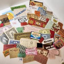 50 pc junk journal paper pack vintage paper ephemera lot tickets labels more H picture