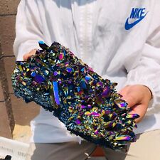 4.02LB   Electroplated rainbow halo titanium bismuth silicon crystal cluster picture