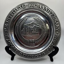 VTG Moody Bible Institute 100th Anniversary Metal Plate 1886-1986 picture