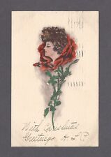 COBB SHINN ARTISTS SIGNED VINTAGE POSTCARD GIBSON GIRL IN FLOWER HAND PAINTED picture