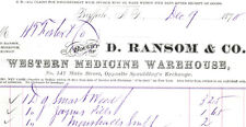 Western Medicine Warehouse Ransom Buffalo New York 1878 Antique Ephemera picture