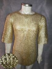 Brass Chain mail Shirt 9 mm Flat riveted With Washar Medium Size picture
