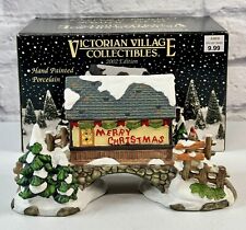 Victorian Village Collectibles Olde Towne Covered Bridge Porcelain Christmas picture