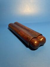 Vintage Beautiful Leather 2 Slot Cigar Case Mid Century picture