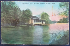 1911 Grand Island Nebraska Glover's Boat House Postcard picture
