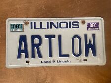 1984 1985 Illinois License Plate Vanity # ARTLOW picture