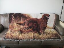 NOS IRISH SETTER THROW BLANKET MULTICOLOR PURE COUNTRY USA 100% COTTON 53 x 70 picture