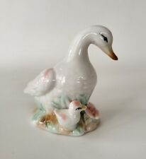 Vintage Mama Duck with Baby Duckling Figurine picture