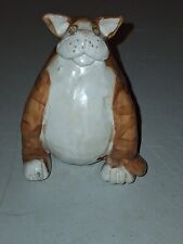 Ceramic Stylized Ginger Cat Figurine 3x3x4 picture