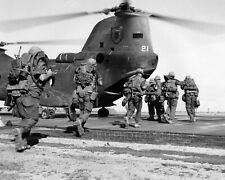 CH-46 Sea Knight Helicopter 1967 Photograph Marines Dong Ha South Vietnam 8X10 picture