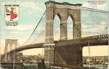 C.1912 New York City NY Gillies' Coffee Ad Brooklyn Bridge Postcard 557 picture