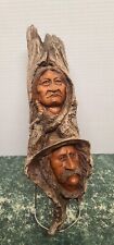Vintage Dave Maggard Native American Sitting Bull & Custer Resin Sculpture 1993 picture