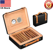 Galiner Luxury Cigar Humidor Leather Wood Case Box Travel Briefcase For Cigars picture