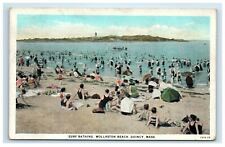 Quincy MA Wollaston Beach Surf Bathing People Swimsuits picture