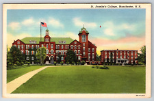 c1940s St. Anselm's College Manchester New Hampshire Linen Vintage Postcard picture