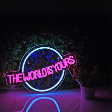 The World is Yours Neon Sign for Wall Decor LED Dimmable Light Switch Wall picture