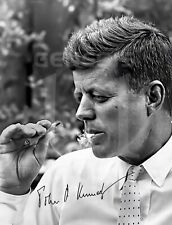 PRESIDENT JFK SIGNED PHOTO 8X11 JOHN KENNEDY AUTOGRAPH SMOKING POT WEED REPRINT picture