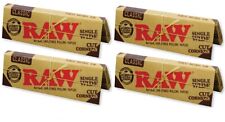 4X PACKS/ 50 LEAVES EACH RAW single wide classic CUT CORNERS rolling papers  picture
