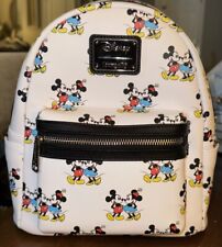 Disney Parks Mickey And Minnie Mouse Allover Loungefly Mini Backpack EUC picture