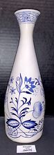 Vtg BLUE ONION Botanic Floral Design Ceramic Vase Signed KAY picture