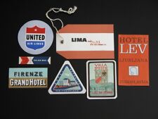 Vtg 50s 60s Hotel Bag Tag Luggage Sticker Label Cavalieri Firenze Italy UNITED  picture