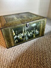 Vintage Large BEECH-NUT STORAGE TIN 1930'S, REMBRANDT Square Gold MCM picture