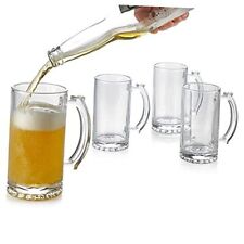 Classic Simple Beer Mug Set, Beer Mugs with Handles, Glass Beer Steins,  picture