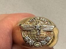 14K Gold Boeing 40 year service award Ring with 5 Diamonds Size 6 3/4 picture