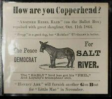 VERY RARE 1860s POLITICAL PROPAGANDA FOR COPPERHEAD PARTY-THE PEACE DEMOCRAT  picture
