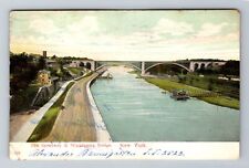 New York City-NY, Washington Bridge Over Harlem River, Vintage c1907 Postcard picture