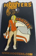 HOOTERS Gastonia NC Racing Waitress Holding Helmet Collectable Pin. New FastShip picture