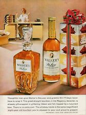 1959 Alcohol Whiskey Walkers Deluxe 1950s Vintage Print Ad De Luxe Decanter Gift picture
