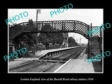 OLD LARGE HISTORIC PHOTO LONDON ENGLAND HAROLD WOOD RAILWAY STATION c1930 picture