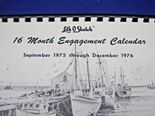 VINTAGE 1975-76 CAPE COD CALENDAR W BEAUTIFUL LITHOGRAPHS BY JAS. F. MURRAY picture