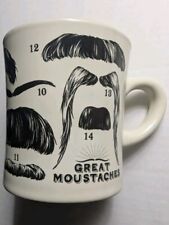 Great Moustaches Unemployed Philosophers Guild Ceramic White Black Mug Cup picture