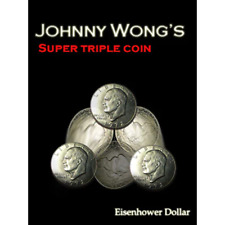 Super Triple Coin Eisenhower Dollar (with DVD) by Johnny Wong - Trick picture