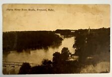 Postcard Antique FREMONT, Nebraska PLATTE RIVER from Bluffs RPPC 1914 Real Photo picture