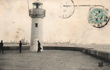 CPA 50 - CHERBOURG (Sleeve) - 243. Le Phare (small animation, soldiers) picture