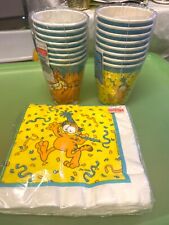 Vintage Garfield Party Napkins and cups new  80s Retro picture