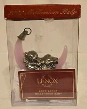 LENOX Pewter 2000 Millennium Baby sleeping baby Girl Pink Moon Ornament  picture