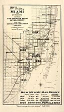 HUGE Greater MIAMI Florida MAP 1935 Vintage Print Poster Lauderdale Dade Broward picture