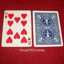 One Way Forcing Deck Ten of Hearts, Blue Bicycle Card Magic Trick, 1-Way, 10-H picture