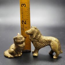 Vintage Brass Cat & Dog Figurines/Collectible/Animal Brass Figures picture