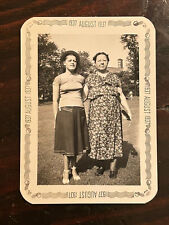 Vtg 1937  Mother Daughter Hat Skirt Dress Black White Photo Snap Shot 1B75 picture