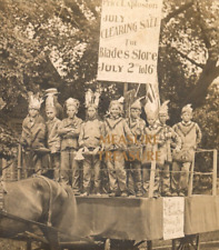 C.1910 RPPC BLADES STORE AD KIDS INDIANS POSSIB. HOLMES CITY, MN Postcard P52 picture