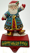 Happy Jolly Days Mary Engelbreit Cherry Santa Cast Iron Stocking Hanger Midwest  picture