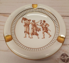 Vintage Florentine Italy Handmade Ashtray Trinket Dish W/gold Accents Romans picture