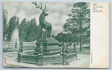 Postcard View in City Park Reading Pennsylvania Deer Fountain c1905 picture